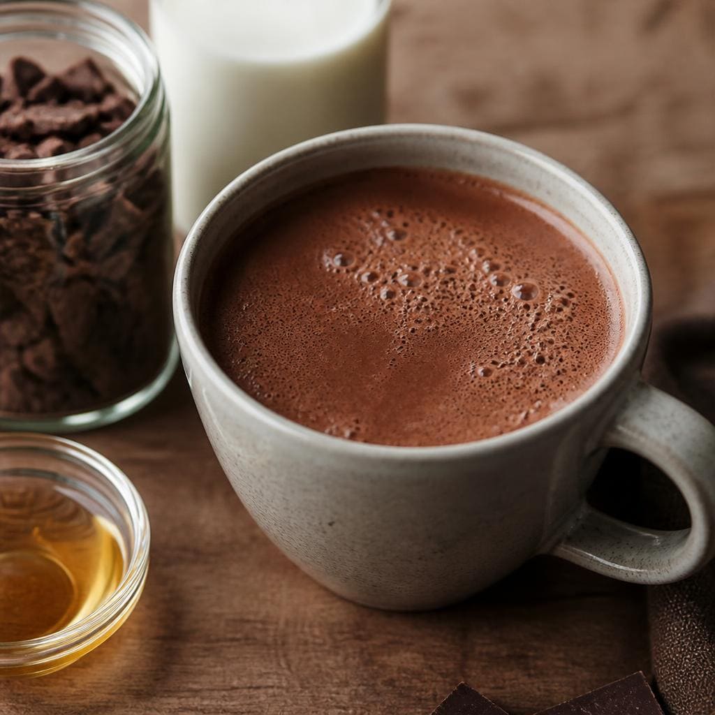 Hot Chocolate Kopi Ruang Hati dengan chocolate susu dan sirup gula